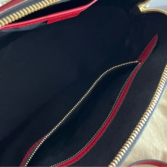 Burberry Red Trim Vintage Check Dome Satchel - Picture 8 of 9